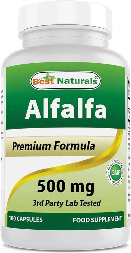 BEST NATURALS - Best Naturals Alfalfa Green Super Food 500Mg. 180 Capsulas - The Red Vitamin MX - Suplementos Alimenticios - {{ shop.shopifyCountryName }}