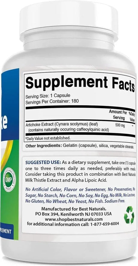 BEST NATURALS - Best Naturals Artichoke Extract 10000Mg. 180 Capsulas - The Red Vitamin MX - Suplementos Alimenticios - {{ shop.shopifyCountryName }}