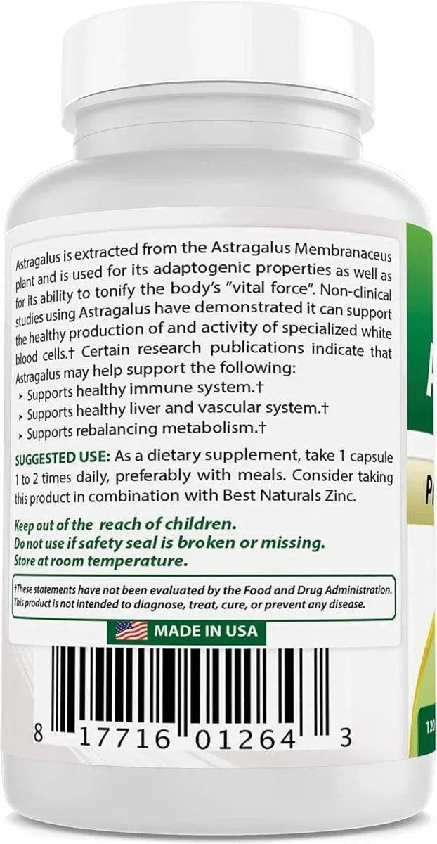 BEST NATURALS - Best Naturals Astragalus Extract 1000Mg. 120 Capsulas 3 Pack - The Red Vitamin MX - Suplementos Alimenticios - {{ shop.shopifyCountryName }}