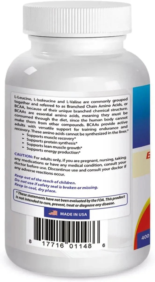 BEST NATURALS - Best Naturals BCAA Branch Chain Amino Acid 3200Mg. 400 Capsulas - The Red Vitamin MX - Suplementos Alimenticios - {{ shop.shopifyCountryName }}