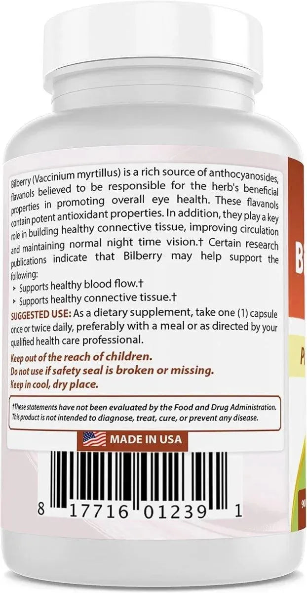 BEST NATURALS - Best Naturals Bilberry Extract 1000Mg. 90 Capsulas 2 Pack - The Red Vitamin MX - Suplementos Alimenticios - {{ shop.shopifyCountryName }}