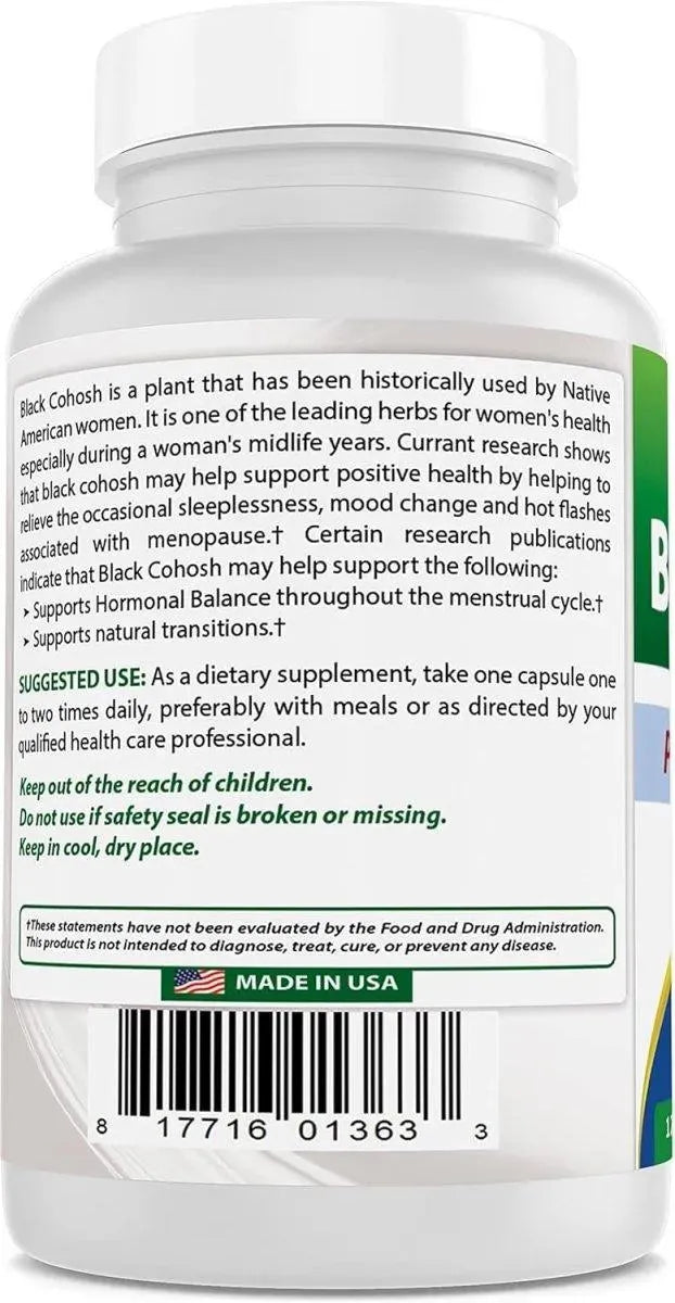 BEST NATURALS - Best Naturals Black Cohosh 540Mg. 120 Capsulas - The Red Vitamin MX - Suplementos Alimenticios - {{ shop.shopifyCountryName }}