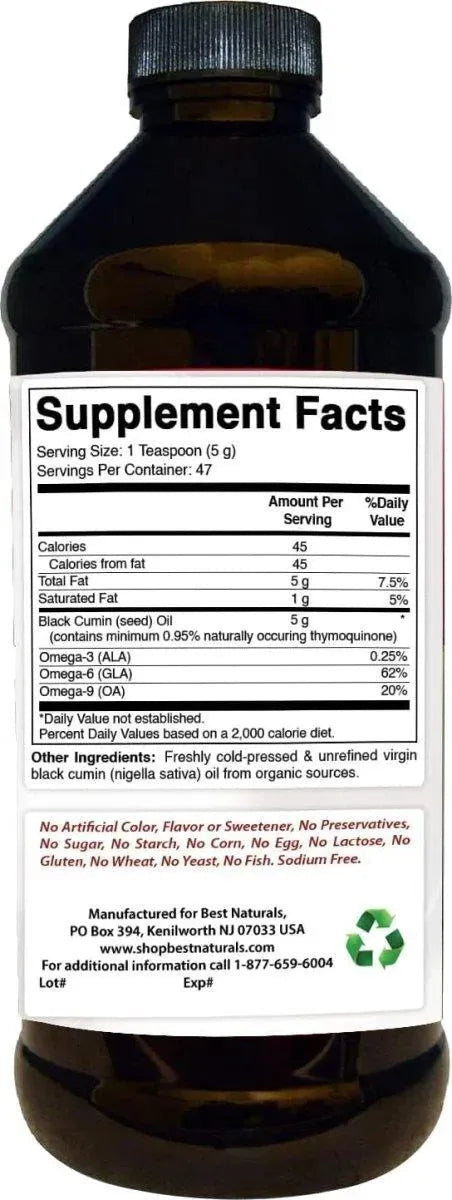 BEST NATURALS - Best Naturals Black Seed Oil 236Ml. - The Red Vitamin MX - Suplementos Alimenticios - {{ shop.shopifyCountryName }}