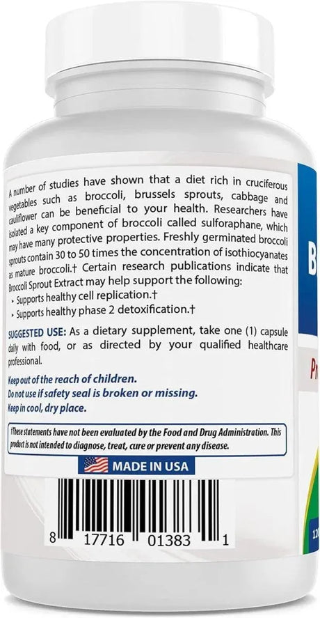 BEST NATURALS - Best Naturals Broccoli Sprout Extract 1000Mg. 240 Capsulas - The Red Vitamin MX - Suplementos Alimenticios - {{ shop.shopifyCountryName }}