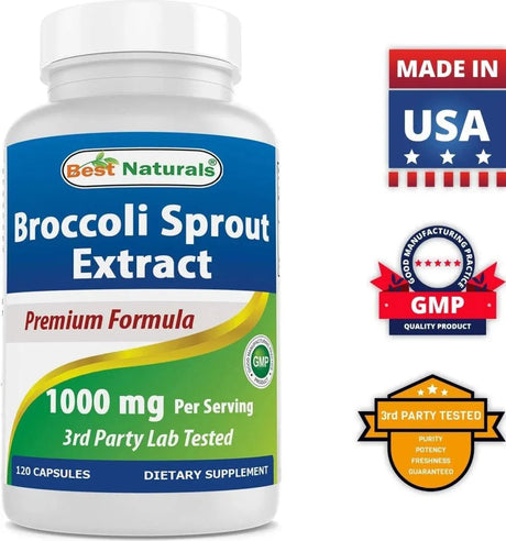 BEST NATURALS - Best Naturals Broccoli Sprouts Extract 1000Mg. 120 Capsulas - The Red Vitamin MX - Suplementos Alimenticios - {{ shop.shopifyCountryName }}