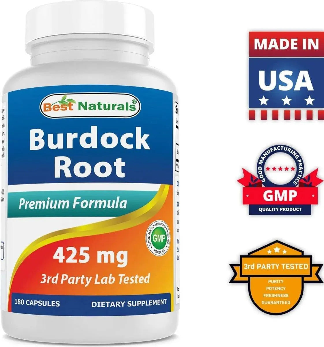 BEST NATURALS - Best Naturals Burdock root 425Mg. 180 Capsulas 3 Pack - The Red Vitamin MX - Suplementos Alimenticios - {{ shop.shopifyCountryName }}