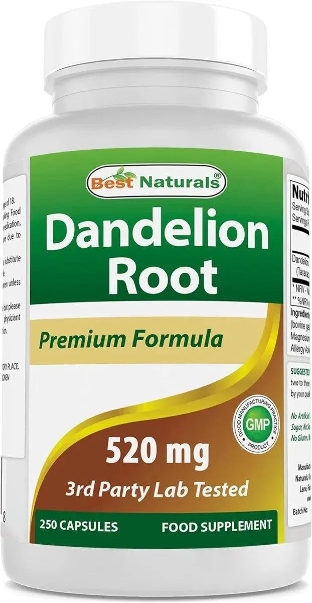 BEST NATURALS - Best Naturals Dandelion Root 520Mg. 250 Capsulas - The Red Vitamin MX - Suplementos Alimenticios - {{ shop.shopifyCountryName }}