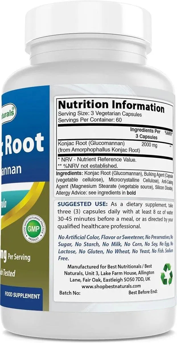 BEST NATURALS - Best Naturals Konjac Glucomannan Root 2000Mg. 180 Capsulas 2 Pack - The Red Vitamin MX - Suplementos Alimenticios - {{ shop.shopifyCountryName }}
