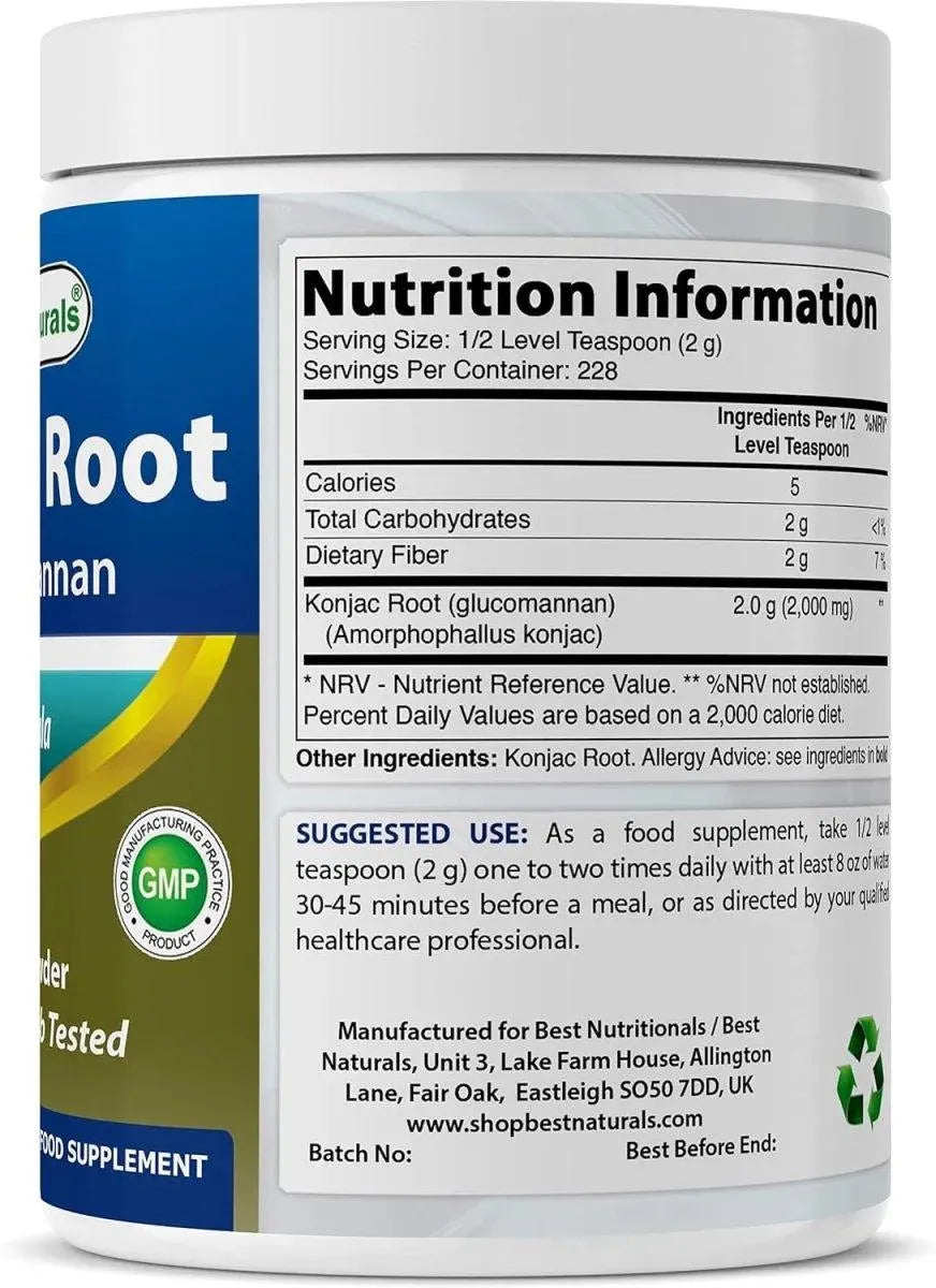 BEST NATURALS - Best Naturals Konjac Root Glucomannan Powder 454Gr. - The Red Vitamin MX - Suplementos Alimenticios - {{ shop.shopifyCountryName }}