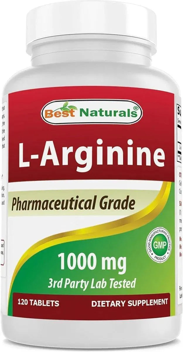 BEST NATURALS - Best Naturals L-Arginine 1000Mg. 120 Tabletas - The Red Vitamin MX - Suplementos Alimenticios - {{ shop.shopifyCountryName }}