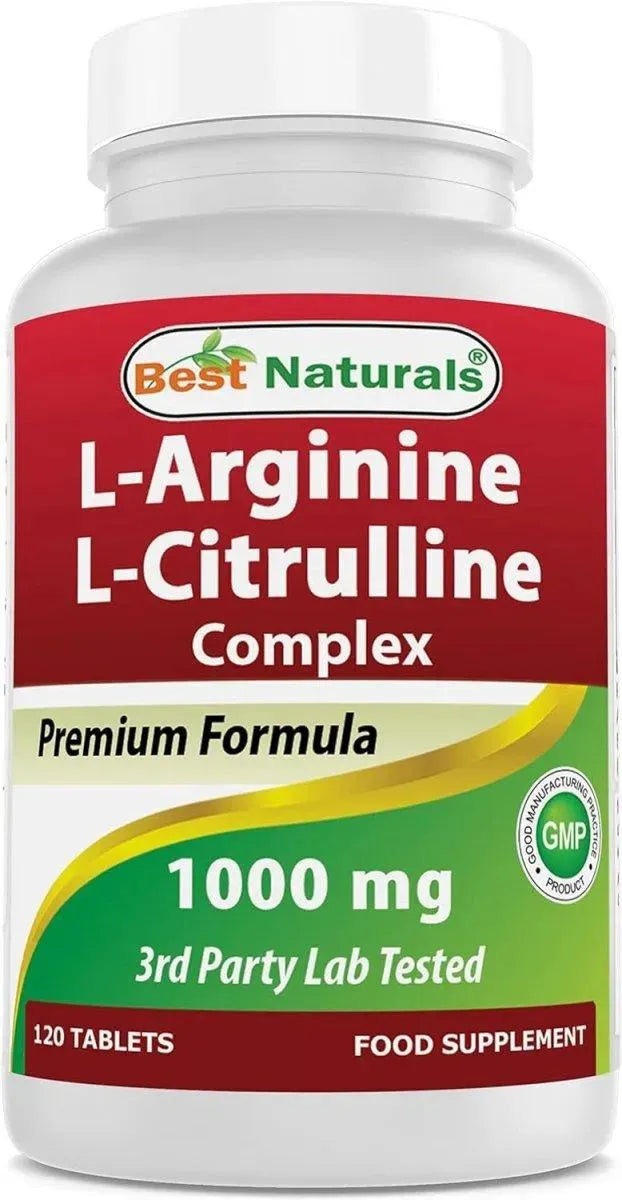 BEST NATURALS - Best Naturals L-Arginine L-Citruline Complex 120 Tabletas - The Red Vitamin MX - Suplementos Alimenticios - {{ shop.shopifyCountryName }}