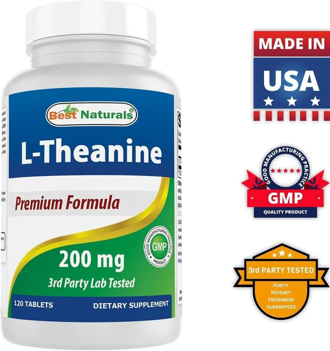 BEST NATURALS - Best Naturals L-Theanine 200Mg. 120 Tabletas - The Red Vitamin MX - Suplementos Alimenticios - {{ shop.shopifyCountryName }}