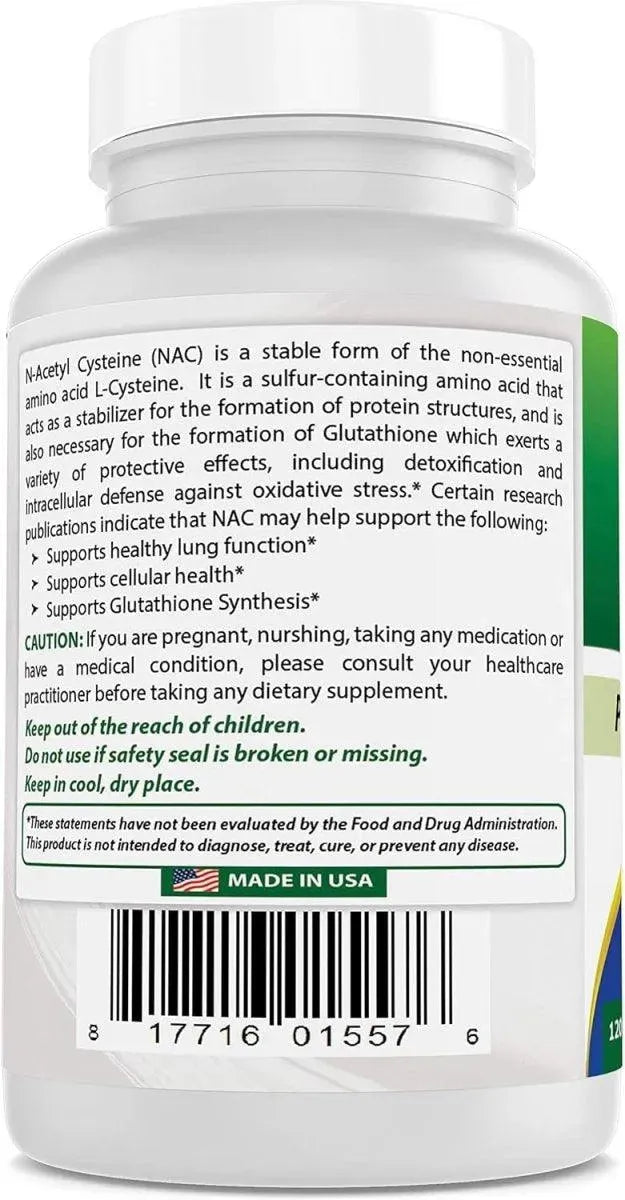 BEST NATURALS - Best Naturals NAC N Acetyl Cysteine 600Mg. 120 Capsulas - The Red Vitamin MX - Suplementos Alimenticios - {{ shop.shopifyCountryName }}