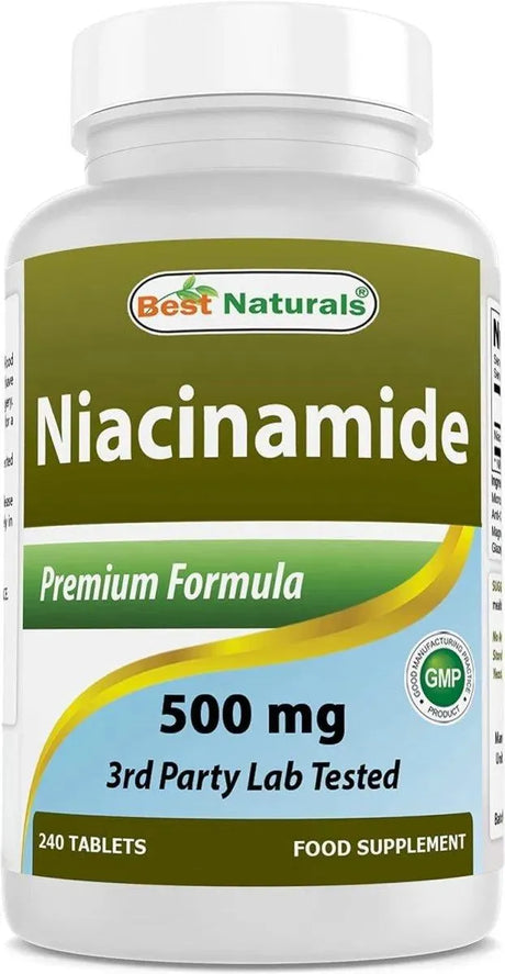 BEST NATURALS - Best Naturals Niacinamide 500Mg. 240 Tabletas - The Red Vitamin MX - Suplementos Alimenticios - {{ shop.shopifyCountryName }}