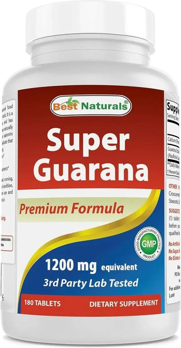 BEST NATURALS - Best Naturals Super Guarana 1200Mg. 180 Tabletas - The Red Vitamin MX - Suplementos Alimenticios - {{ shop.shopifyCountryName }}