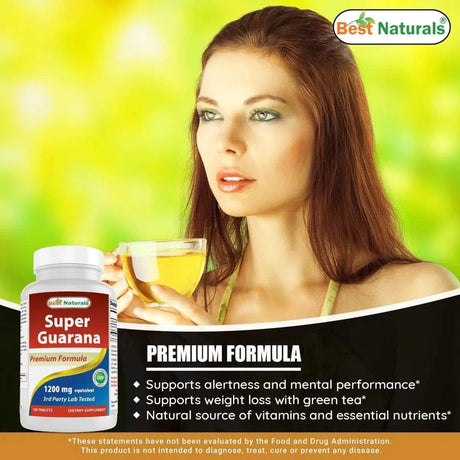 BEST NATURALS - Best Naturals Super Guarana 1200Mg. 180 Tabletas - The Red Vitamin MX - Suplementos Alimenticios - {{ shop.shopifyCountryName }}