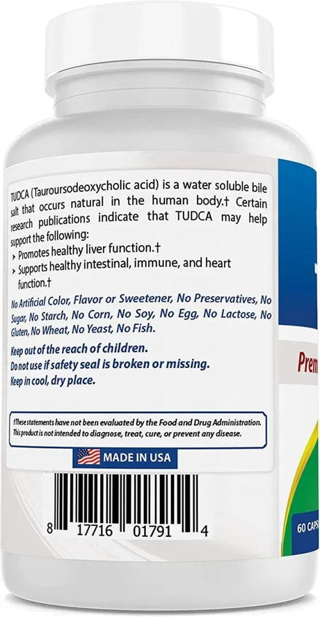 BEST NATURALS - Best Naturals TUDCA 250Mg. 60 Capsulas - The Red Vitamin MX - Suplementos Alimenticios - {{ shop.shopifyCountryName }}