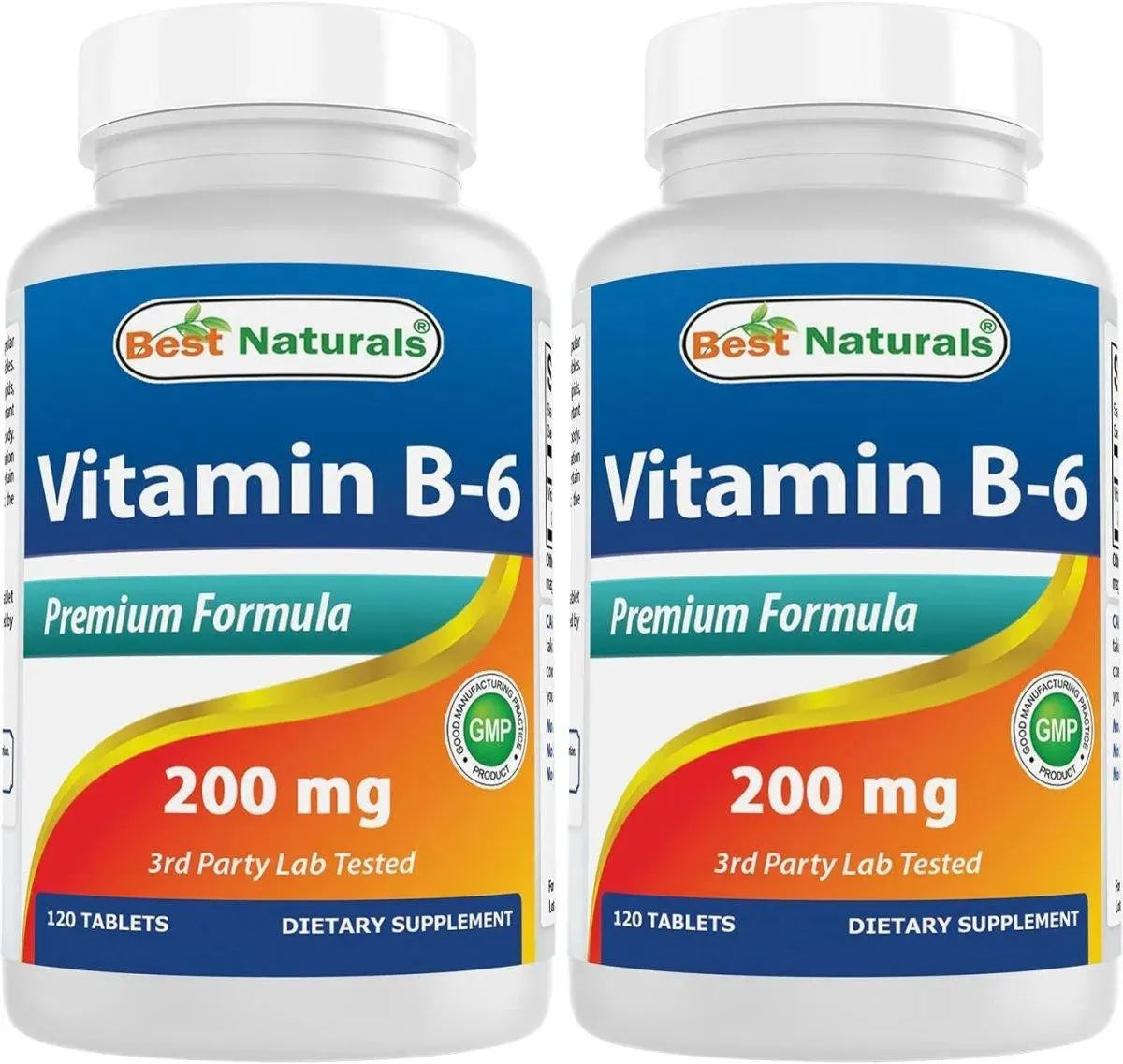 BEST NATURALS - Best Naturals Vitamin B6 200MG. 120 Tabletas 2 Pack - The Red Vitamin MX - Suplementos Alimenticios - {{ shop.shopifyCountryName }}