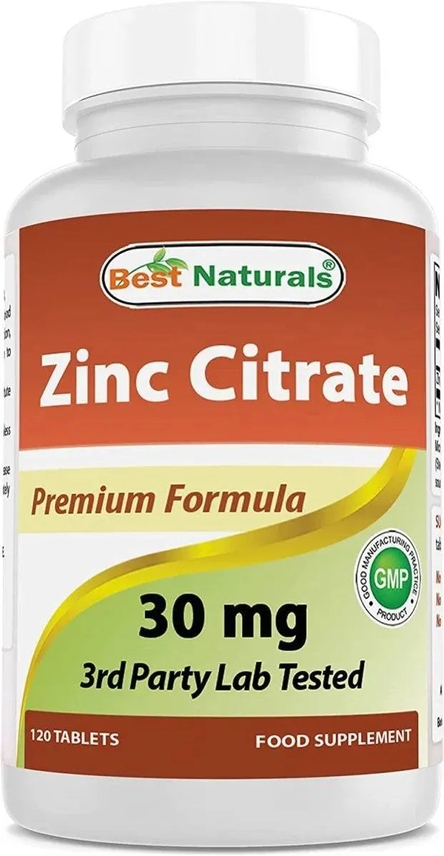 BEST NATURALS - Best Naturals Zinc 30Mg. 120 Tabletas - The Red Vitamin MX - Suplementos Alimenticios - {{ shop.shopifyCountryName }}