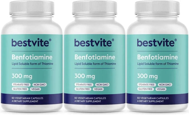 BESTVITE - BESTVITE Benfotiamine 300Mg. 180 Capsulas - The Red Vitamin MX - Suplementos Alimenticios - {{ shop.shopifyCountryName }}