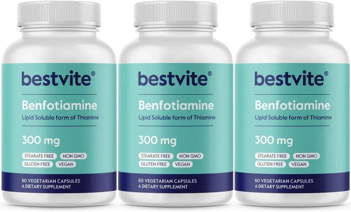 BESTVITE - BESTVITE Benfotiamine 300Mg. 180 Capsulas - The Red Vitamin MX - Suplementos Alimenticios - {{ shop.shopifyCountryName }}