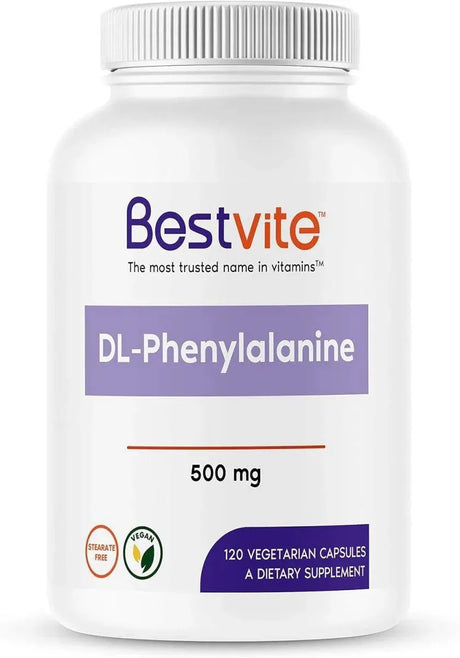 BESTVITE - BESTVITE DL-Phenylalanine 500Mg. 120 Capsulas - The Red Vitamin MX - Suplementos Alimenticios - {{ shop.shopifyCountryName }}