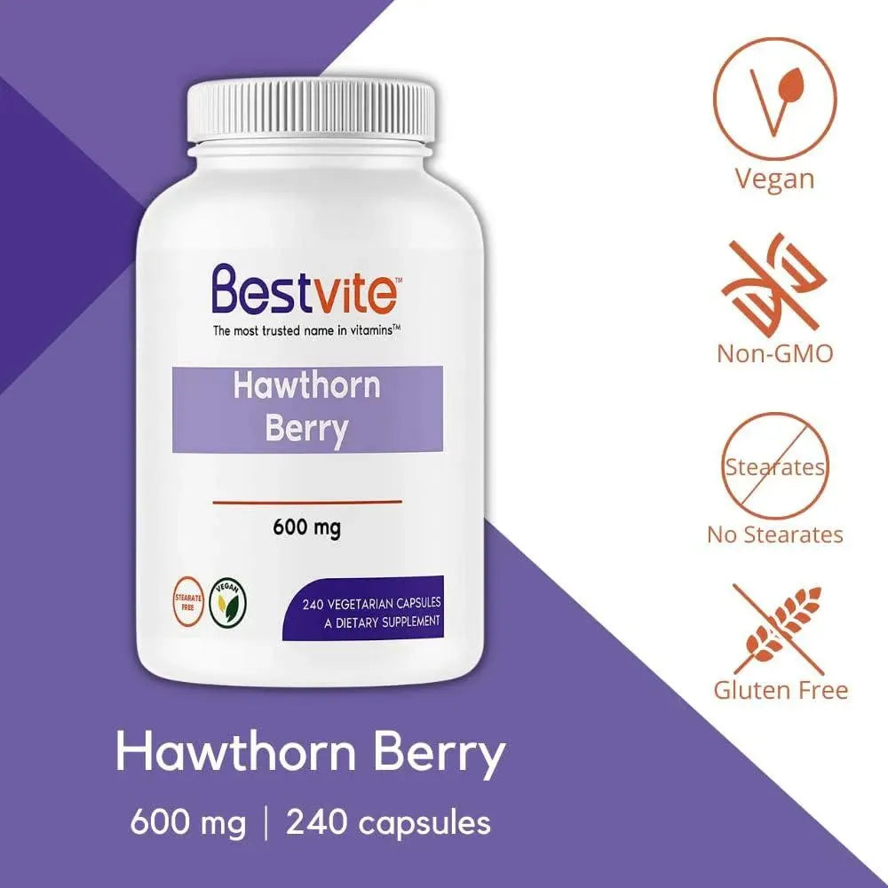 BESTVITE - BESTVITE Hawthorn Berry 600Mg. 240 Capsulas - The Red Vitamin MX - Suplementos Alimenticios - {{ shop.shopifyCountryName }}