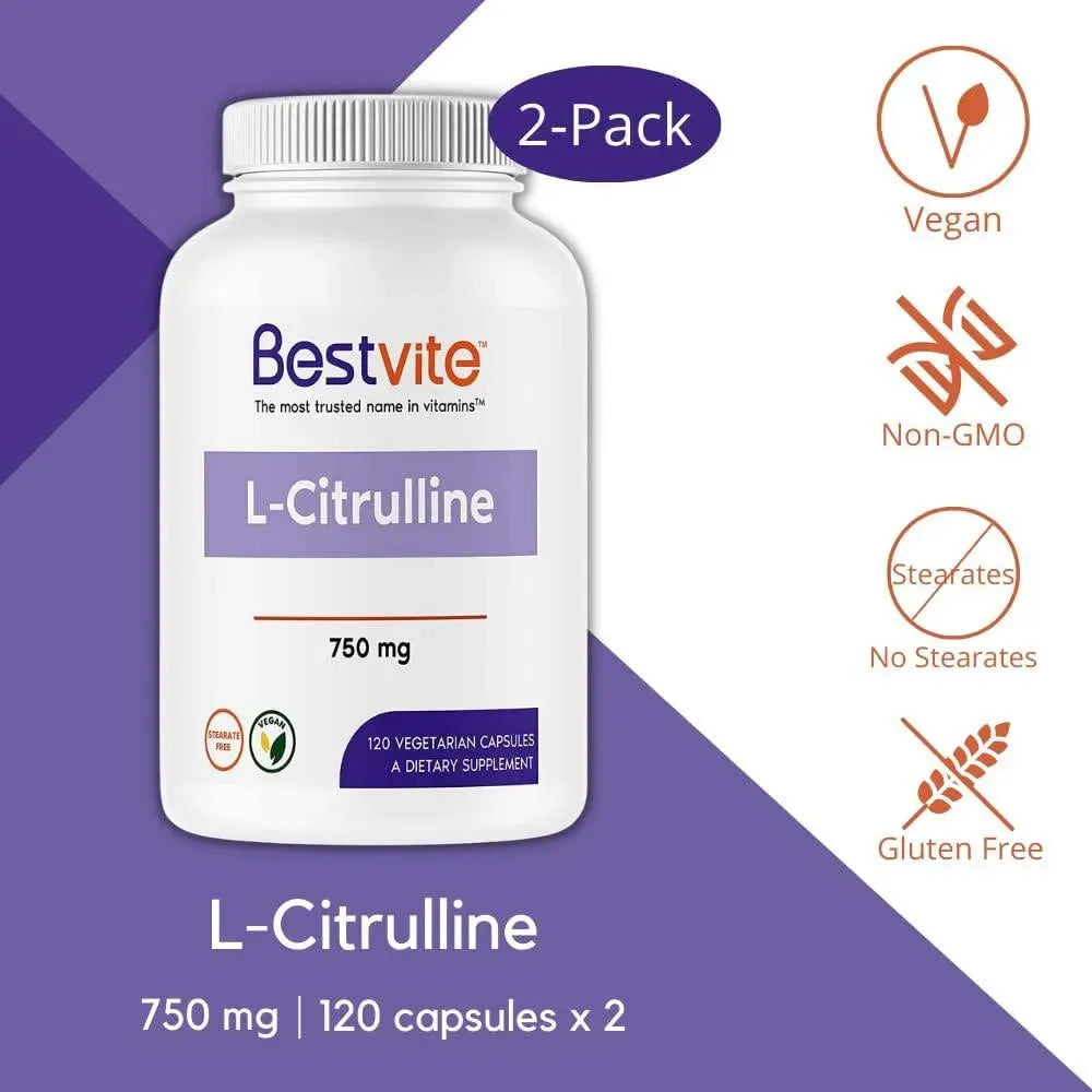 BESTVITE - Bestvite L-Citrulline 750Mg. 240 Capsulas - The Red Vitamin MX - Suplementos Alimenticios - {{ shop.shopifyCountryName }}