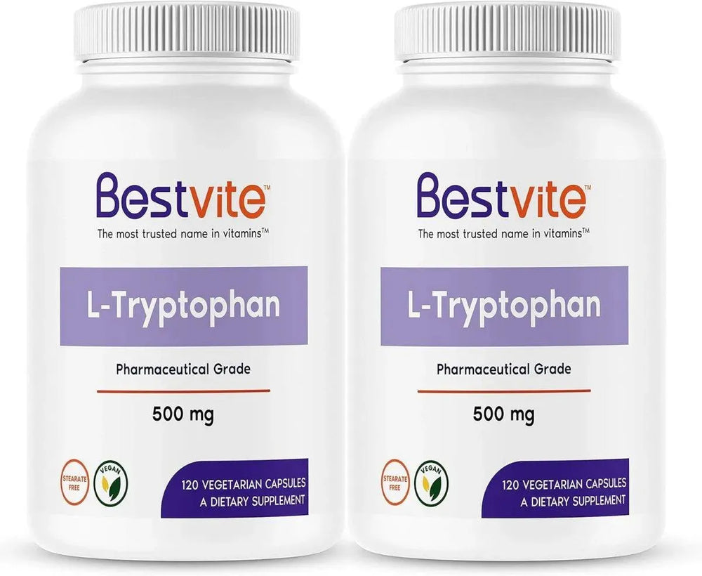BESTVITE - BESTVITE L-Tryptophan 500Mg. 120 Capsulas 2 Pack - The Red Vitamin MX - Suplementos Alimenticios - {{ shop.shopifyCountryName }}