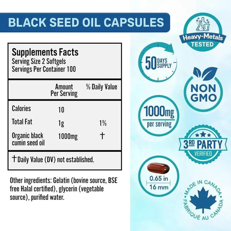BIO ABSORB - Bio Absorb Black Seed Oil 500Mg. 200 Capsulas Blandas - The Red Vitamin MX - Suplementos Alimenticios - {{ shop.shopifyCountryName }}