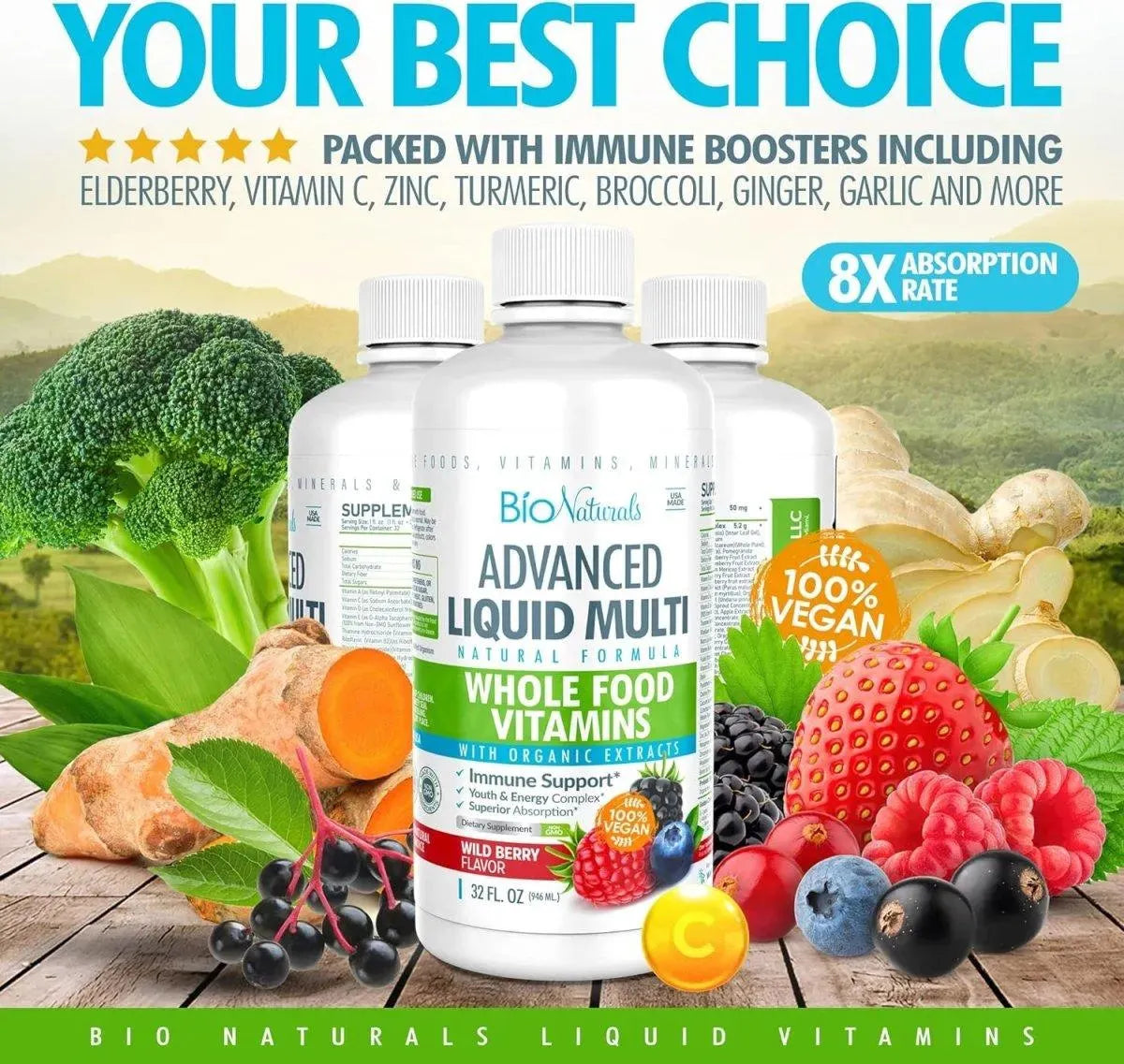 BIO NATURALS - BIO Naturals Liquid Whole Food Multivitamin 946Ml. - The Red Vitamin MX - Suplementos Alimenticios - {{ shop.shopifyCountryName }}