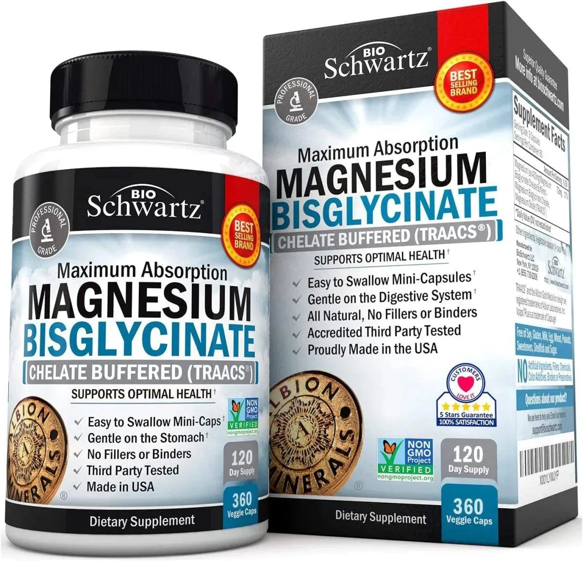 BIO SCHWARTZ - Bio Schwartz Maximum Absorption Magnesium Bisglycinate 100% Chelate 360 Mini Capsulas - The Red Vitamin MX - Suplementos Alimenticios - {{ shop.shopifyCountryName }}