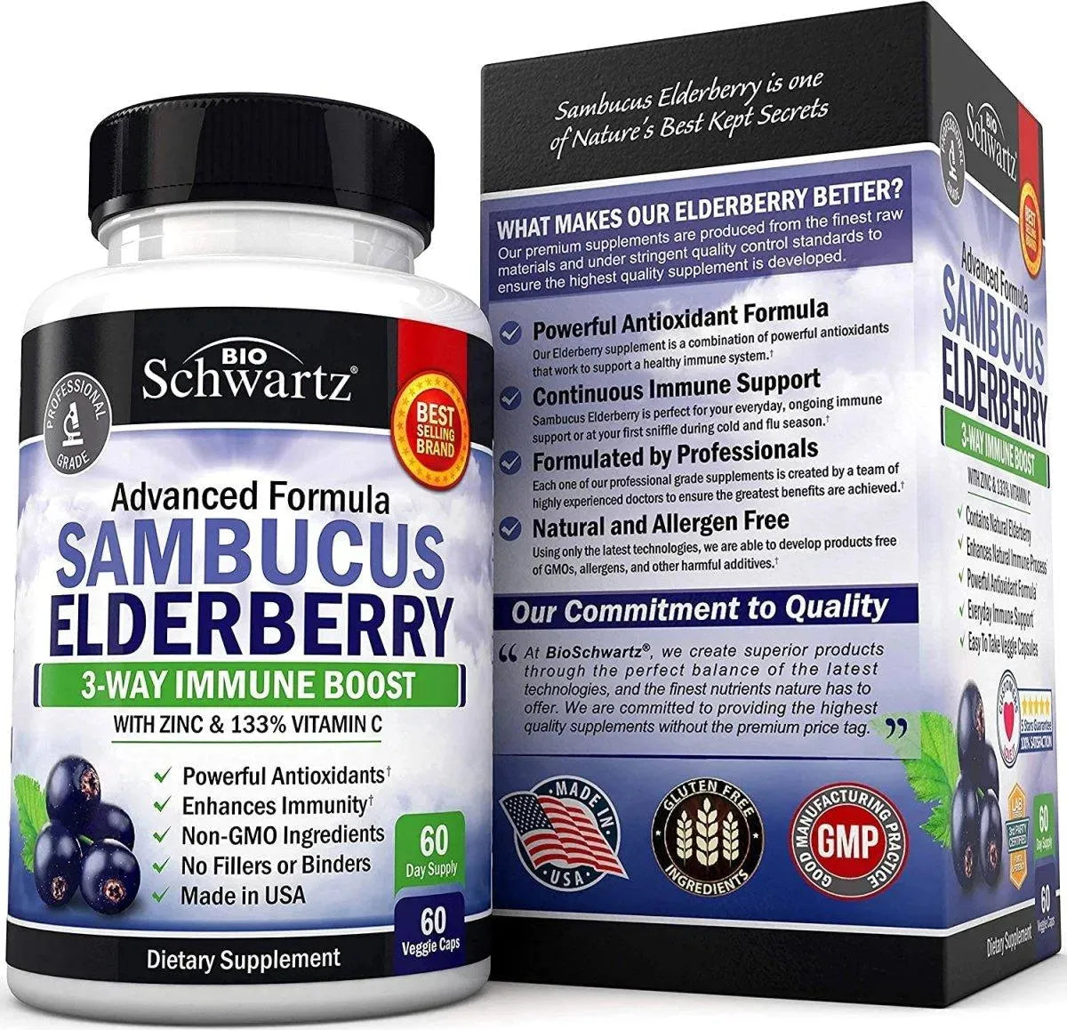 BIO SCHWARTZ - Bio Schwartz Sambucus Elderberry 60 Capsulas - The Red Vitamin MX - Suplementos Alimenticios - {{ shop.shopifyCountryName }}