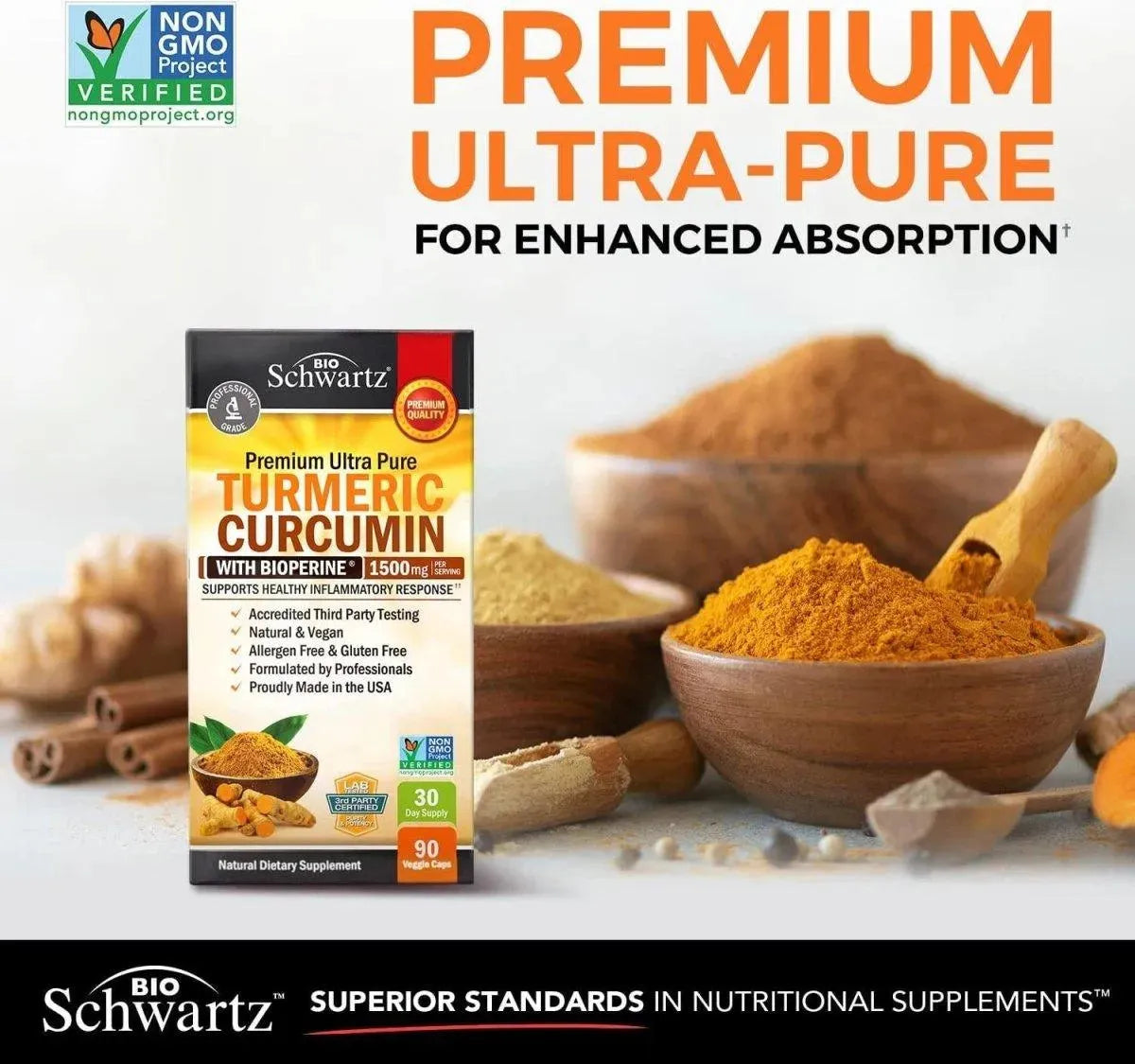 BIO SCHWARTZ - Bio Schwartz Turmeric Curcumin with BioPerine 1500Mg. 90 Capsulas - The Red Vitamin MX - Suplementos Alimenticios - {{ shop.shopifyCountryName }}