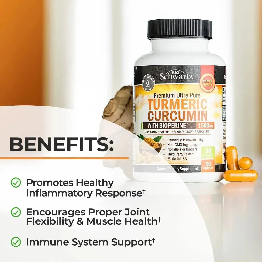 BIO SCHWARTZ - Bio Schwartz Turmeric Curcumin with BioPerine 1500Mg. 90 Capsulas - The Red Vitamin MX - Suplementos Alimenticios - {{ shop.shopifyCountryName }}