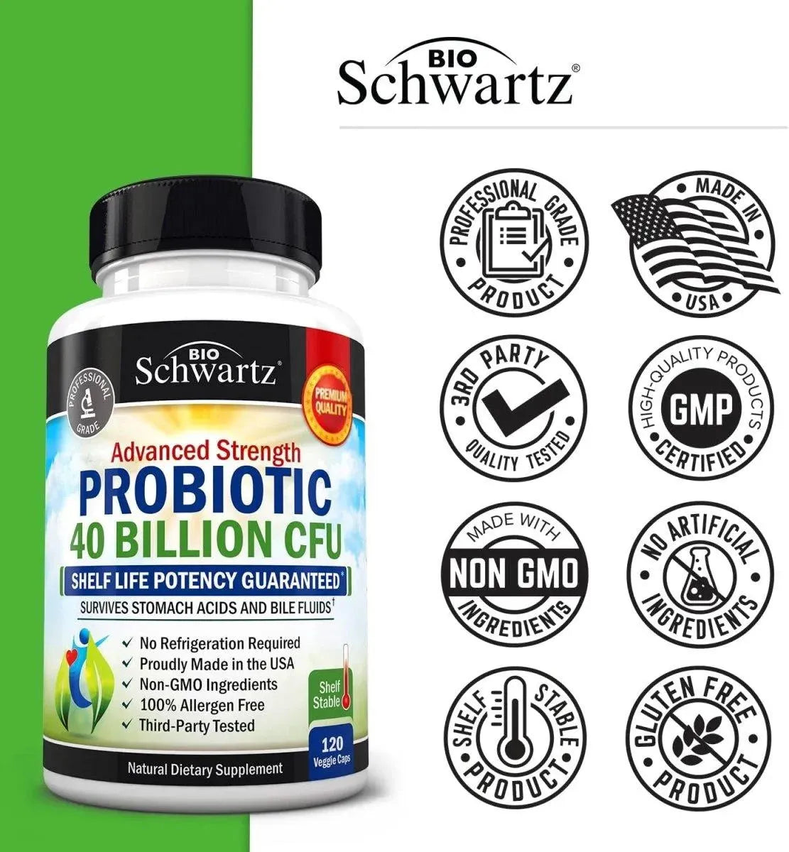 BIO SCHWARTZ - BioSchwartz Daily Probiotic 40 Billion CFU 120 Capsulas - The Red Vitamin MX - Suplementos Alimenticios - {{ shop.shopifyCountryName }}
