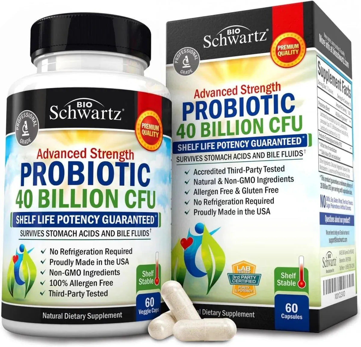 BIO SCHWARTZ - BioSchwartz Daily Probiotic 40 Billion CFU 60 Capsulas - The Red Vitamin MX - Suplementos Alimenticios - {{ shop.shopifyCountryName }}