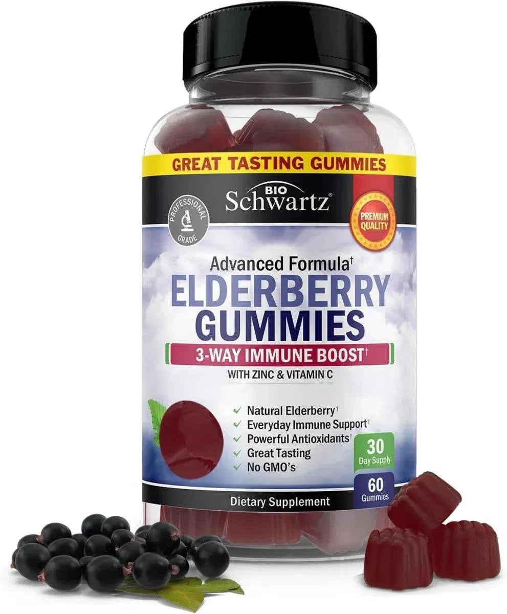 BIO SCHWARTZ - BioSchwartz Elderberry Gummies with Zinc and Vitamin C 60 Gomitas - The Red Vitamin MX - Suplementos Alimenticios - {{ shop.shopifyCountryName }}