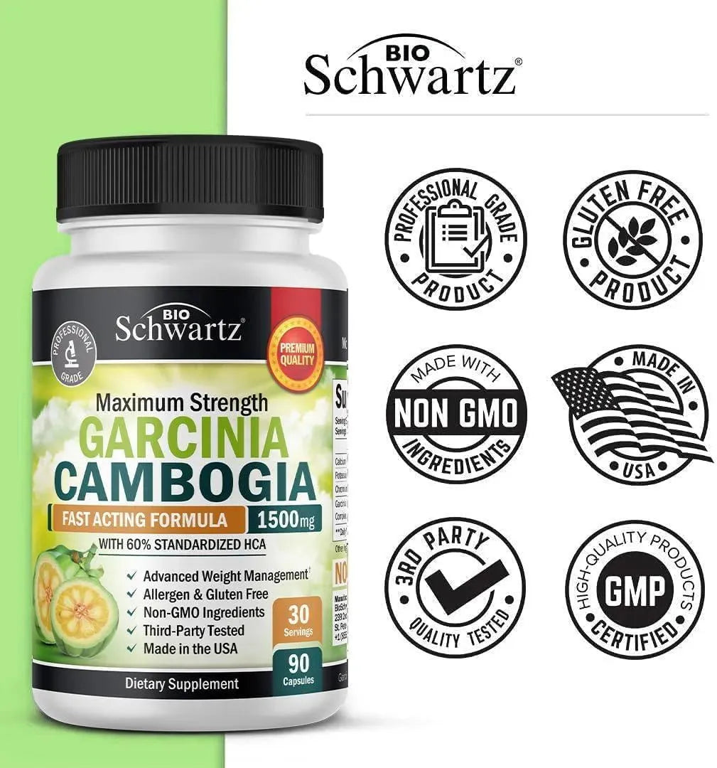 BIO SCHWARTZ - BioSchwartz Garcinia Cambogia 1500Mg. 90 Capsulas - The Red Vitamin MX - Suplementos Alimenticios - {{ shop.shopifyCountryName }}