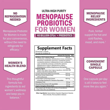 BIO SCHWARTZ - BioSchwartz Menopause Support Probiotics for Women 60 Capsulas - The Red Vitamin MX - Suplementos Alimenticios - {{ shop.shopifyCountryName }}
