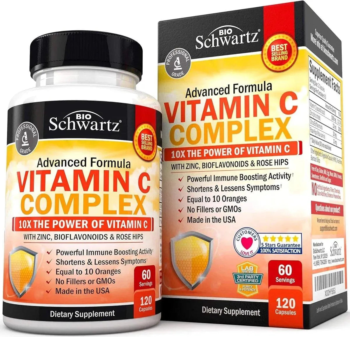 BIO SCHWARTZ - BioSchwartz Vitamin C Complex 120 Capsulas - The Red Vitamin MX - Suplementos Alimenticios - {{ shop.shopifyCountryName }}