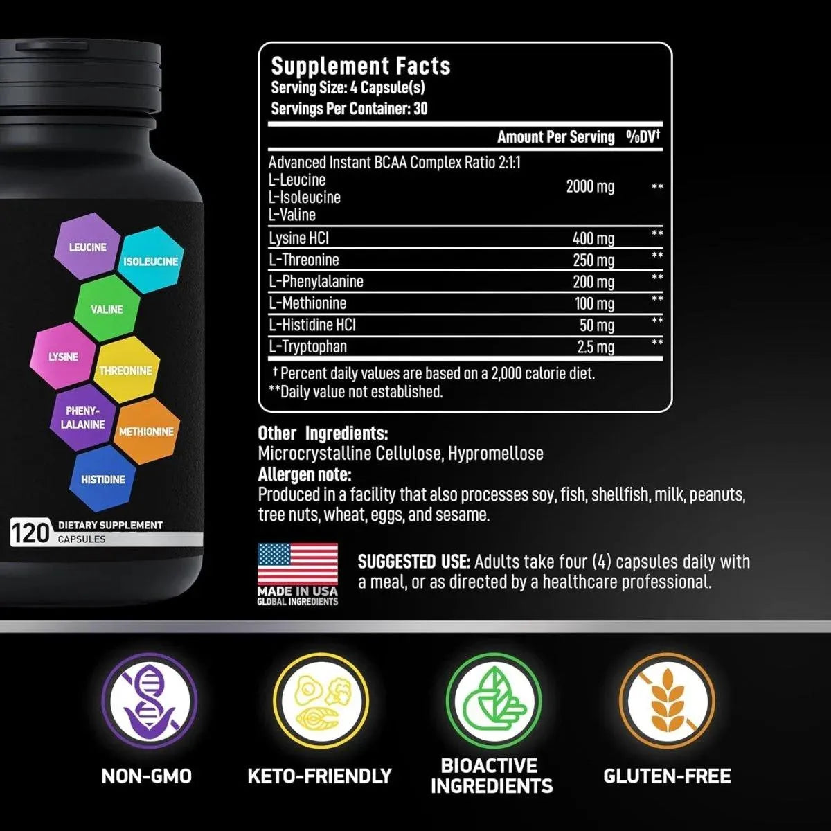 BIOACTIVE LABS - BIOACTIVE LABS Essential Amino Acids Complex 120 Capsulas - The Red Vitamin MX - Suplementos Alimenticios - {{ shop.shopifyCountryName }}