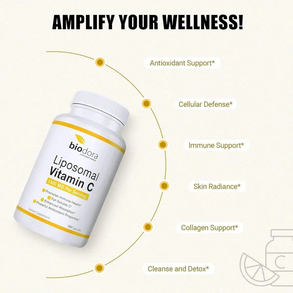 BIODORA - Biodora Liposomal Vitamin C 1400Mg. 180 Capsulas - The Red Vitamin MX - Suplementos Alimenticios - {{ shop.shopifyCountryName }}