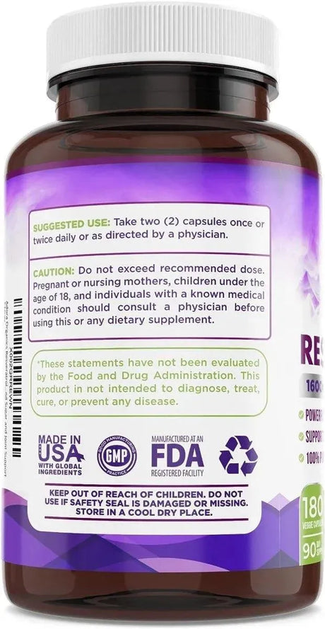 BIODORA ORGANICS - Biodora Organics Resveratrol 1600Mg. 180 Capsulas - The Red Vitamin MX - Suplementos Alimenticios - {{ shop.shopifyCountryName }}