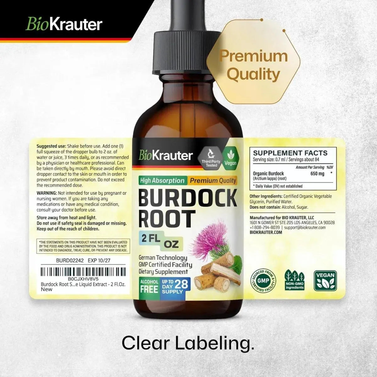 BIOKRAUTER - Bio Krauter Burdock Root Tincture 2 Fl.Oz. - The Red Vitamin MX - Suplementos Alimenticios - {{ shop.shopifyCountryName }}