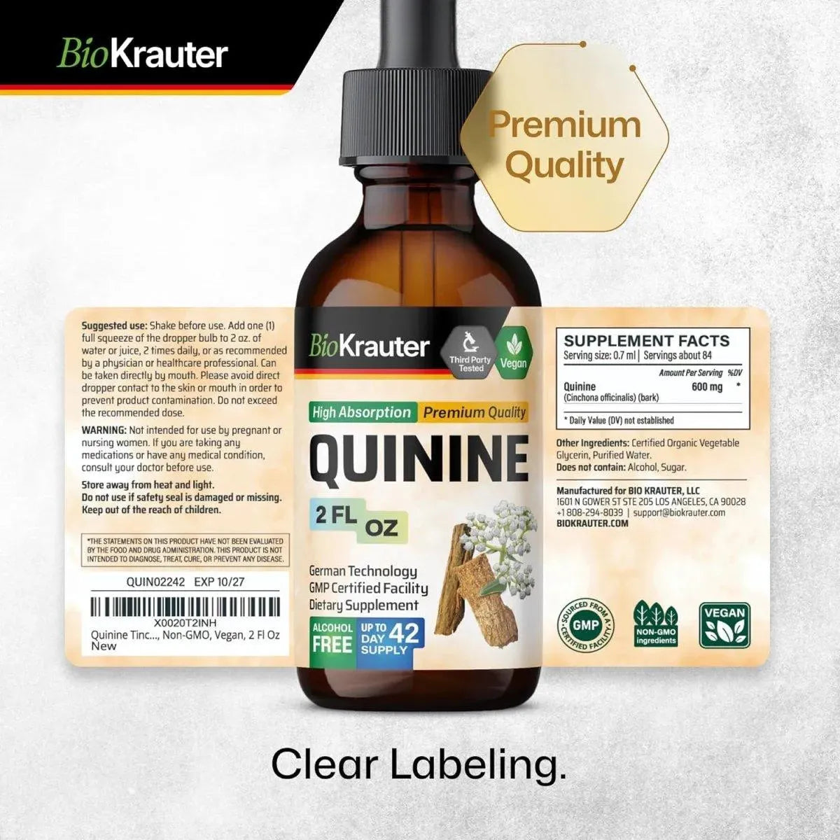 BIOKRAUTER - Bio Krauter Quinine Leg Cramps Relief Liquid Extract 2 Fl.Oz. - The Red Vitamin MX - Suplementos Alimenticios - {{ shop.shopifyCountryName }}