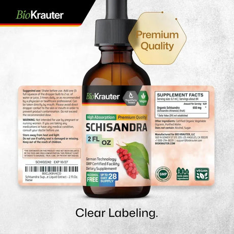 BIOKRAUTER - BIO KRAUTER Schisandra Tincture 2 Fl.Oz. - The Red Vitamin MX - Suplementos Alimenticios - {{ shop.shopifyCountryName }}