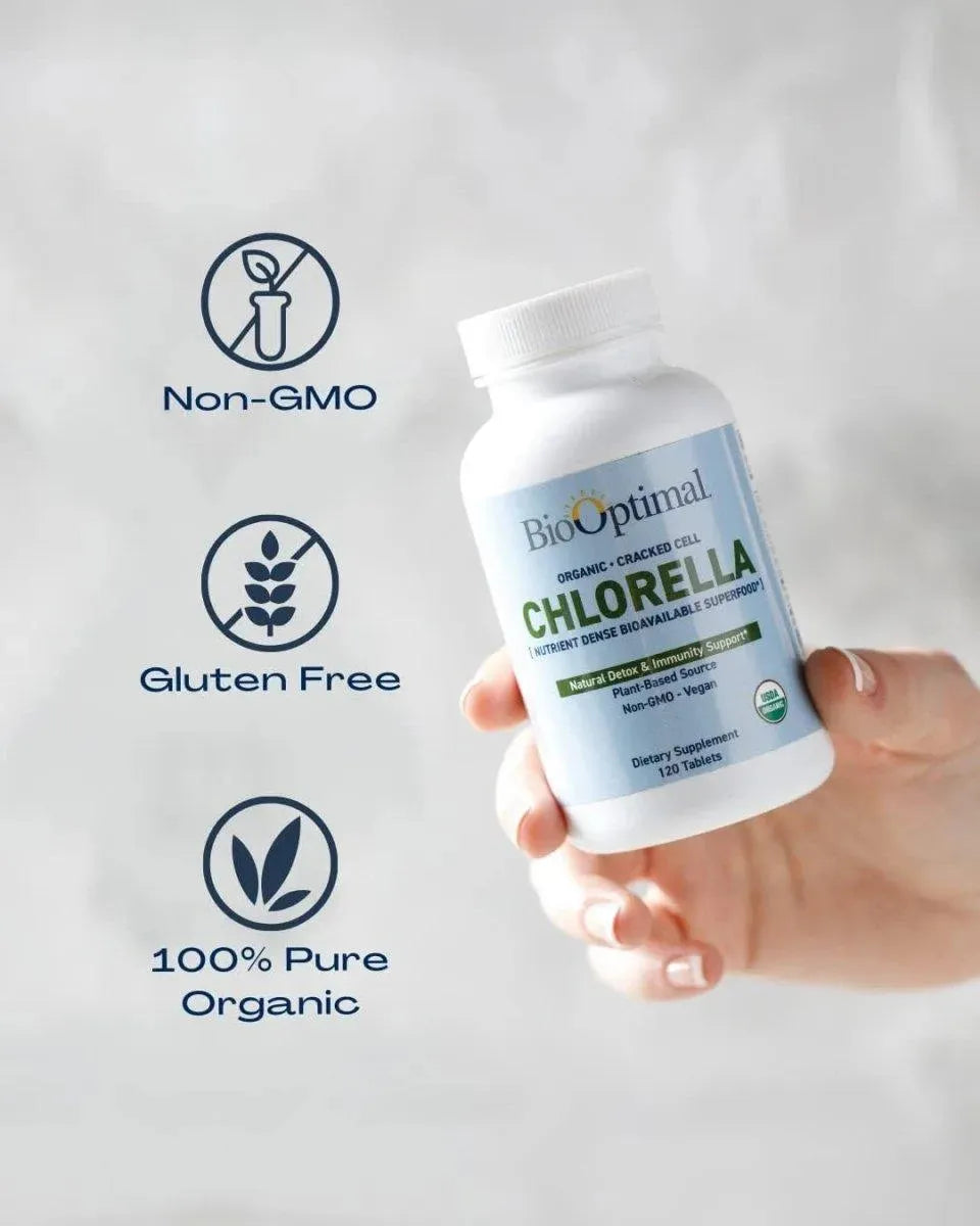 BIOOPTIMAL - BioOptimal Chlorella 120 Tabletas - The Red Vitamin MX - Suplementos Alimenticios - {{ shop.shopifyCountryName }}