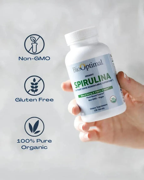 BIOOPTIMAL - BioOptimal Organic Spirulina 120 Tabletas - The Red Vitamin MX - Suplementos Alimenticios - {{ shop.shopifyCountryName }}