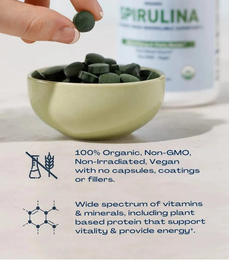BIOOPTIMAL - BioOptimal Organic Spirulina 120 Tabletas - The Red Vitamin MX - Suplementos Alimenticios - {{ shop.shopifyCountryName }}